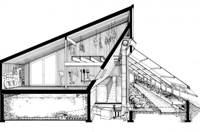 section of barn, rockstorage & greenhouse